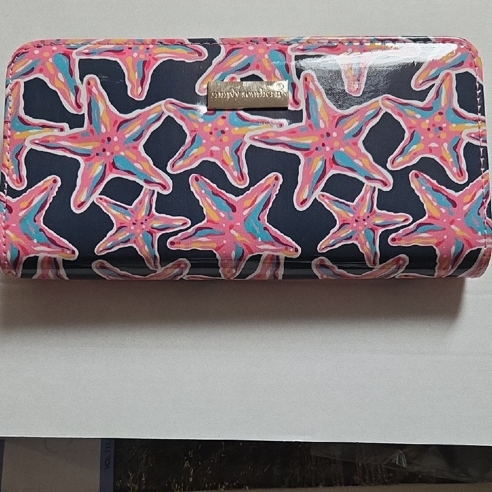 Simply Southern Starfish Wallet - Pink and Navy